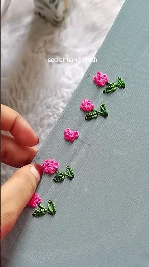 Elegant embroidery so cute flower lace work /you can easily stitch #shortvideo #trend #sewingwork