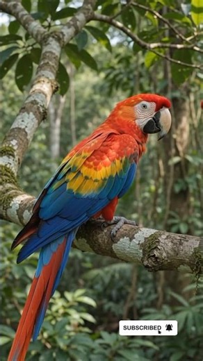 Meet the Scarlet Macaw—a brilliant parrot of the Central and South American rainforests #shortvideo