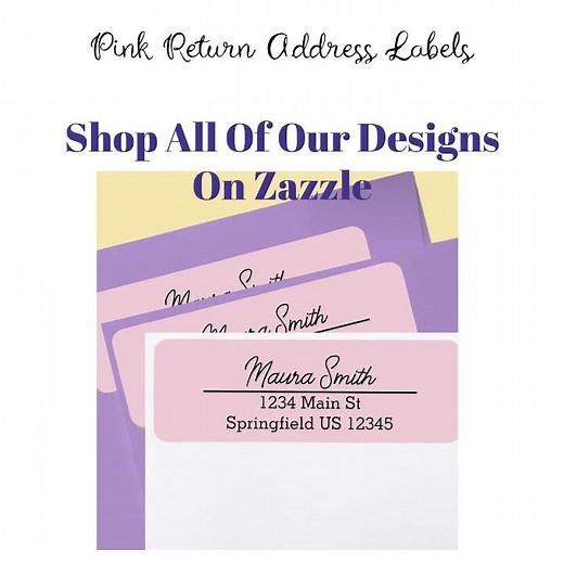 Customizable pink return address labels #zazzlemade