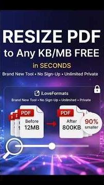 Resize PDF to Exact KB/MB FREE in Seconds – New Tool! ⚡