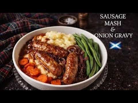 Sausage & Mash With Onion Gravy | Easy Bangers & Mash Recipe | Easy Dinner Idea