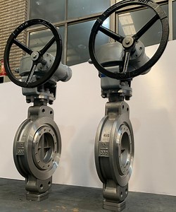 [Hot Item] DN300 12 Inch Stainless Steel CF8, CF8m Wafer Type Triple Eccentric Butterfly Valve with Worm Gear