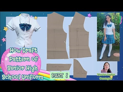 Pattern Drafting of Senior High School Uniform #ladies'blouse
