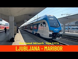 Cab ride on Slovenia's train from Ljubljana to Maribor (Slovenia) train drivers view 4K/60