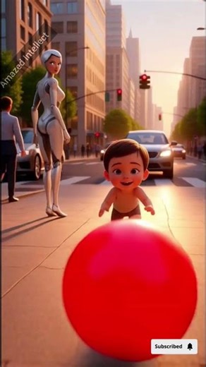 Beautiful female robot saves child | When Technology Chooses Humanity 🤖❤️