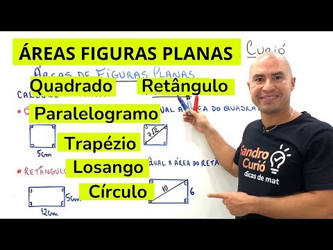 ÁREAS DAS FIGURAS PLANAS | Quadrado, retângulo, trapézio, losango, paralelogramo e círculo.
