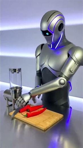 Futuristic AI Robot Making Hot Chili Sauce 🌶️🤖#shorts #ai #robot #asmr #future #aivideo
