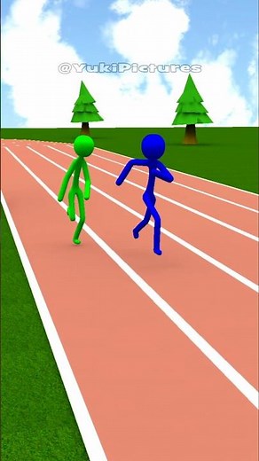 Stickman running race: Fair play is great, but third place always wins!🏆 #stickman #animation