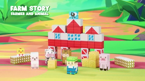 Magnetic Blocks, Farm Theme 54 PCS Magnetic Tiles, Montessori Learning Toys for 3 to 4 Year, Magnetic Construction Toys for Toddlers 3-6 Years Old, Educational Toys for Boys Girls