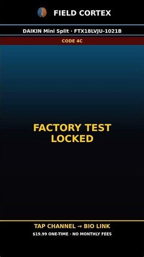 Daikin Mini Split Error 4C Fix | Field Cortex #Shorts