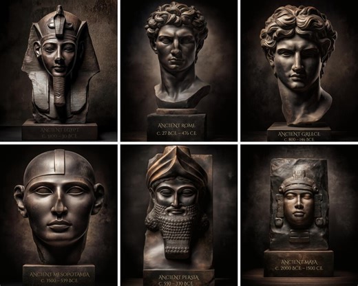 Ancient Civilizations Printable Art Bundle, Dark Academia Museum Sculpture Wall Art Set - Etsy