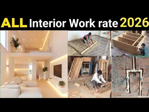 Interior work labour rates 2026 | घर के इंटीरियर का सारा लेबर खर्च | Paint, POP, Furniture, Tile etc