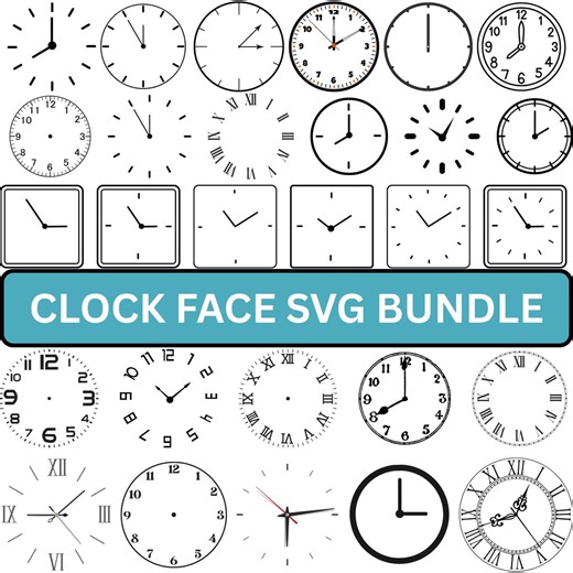 Clock Face SVG Bundle: Roman Numerals, Numbers, Templates (instant Download) - Etsy