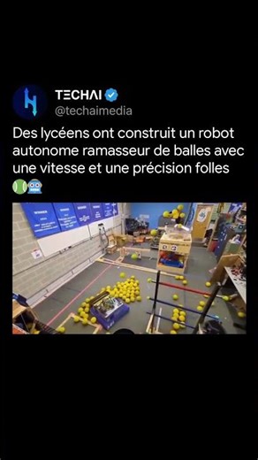 Des lycéens ont construit un robot autonome ramasseur de balles avec une vitesse et une préc #TECHAI