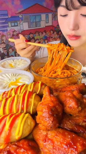 黏糊麻酱火鸡粉配蟹黄汤包，这组合简直太香太满足啦！🍜🥟😋✨ #宅家美食 #麻酱火鸡粉 #蟹黄汤包