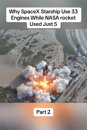 Why SpaceX Starship Use 33 Engines While NASA rocket Used Just 5 #fyp #nasa #viral