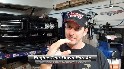 Pontiac V8 Rebuild, Part 4c Engine Tear Down RollMaster Timing Chain and Cam Removal