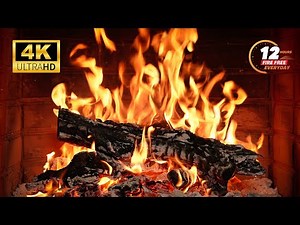 🔥 Fireplace 4K UHD! Virtual Fireplace with Crackling Fire Sounds. Relaxing Fireplace Ambience.