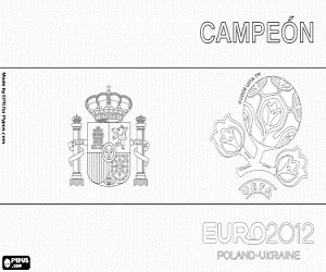 Spain, UEFA EURO 2012 Champion coloring page printable game