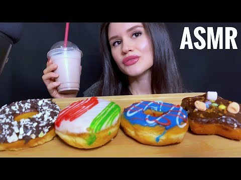 ASMR DUNKIN DONUTS MUKBANG (NO TALKING) | DESSERT EATING + BIG BITES