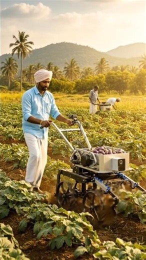 Smart Farming with Modern Harvesting Machine 🚜🌱