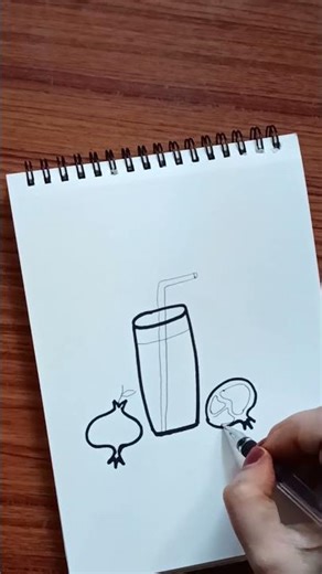 Pomegranate juice drawing and colouring