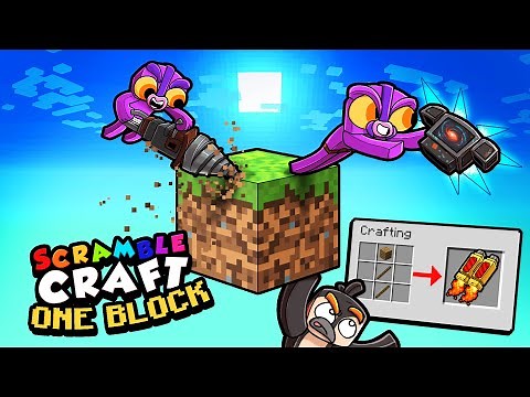 Scramble ONE BLOCK Survival with 5 FRIENDS! (Minecraft)
