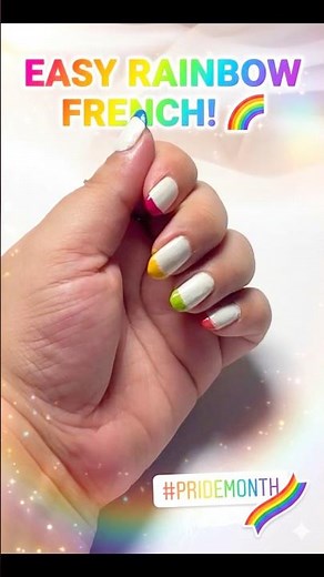 Easy Rainbow French Nails Tutorial 🌈✨ | Pride Month Nails