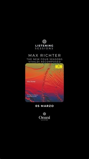 “Max Richter - The New Four Seasons - Vivaldi Recomposed” en formato inmersivo ✨ A partir de la obra de Vivaldi, Richter propone una relectura contemporánea que integra cuerdas, electrónica sutil y procesos de repetición como eje estructural. “The New Four Seasons” se construye desde la superposición de capas, la modulación armónica y el uso del tiempo como material compositivo, generando un diálogo constante entre tradición y lenguaje actual Funciones disponibles 𖣐 Jueves 05: 19:00 | 20:00 | 2