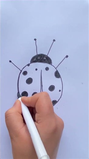 How to Draw a Cute Ladybug 🐞 | Easy Drawing for Kids #shorts