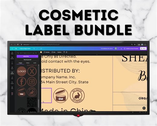 Editable Cosmetic Label Template: DIY Branding Kit (canva) - Etsy