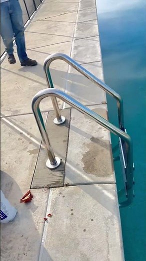 Swimming pool ladder and hand rail installation sr-smith brand