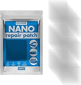 30 Pieces 2.4 Inches Clear TPU Pool Patch Repair Kit, Vinyl Patches Seal DIY Fix Holes for Swimming Ring, Pool Floats, Inflatable Toys, Inflatable Boat, Air Mattress, Tent, Canopy (Square)