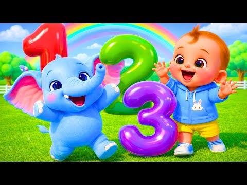 Number Song | Learn 1 to 10 Counting with Baby Elephant | Nursery Rhymes & Kids Songs - KidssVenture