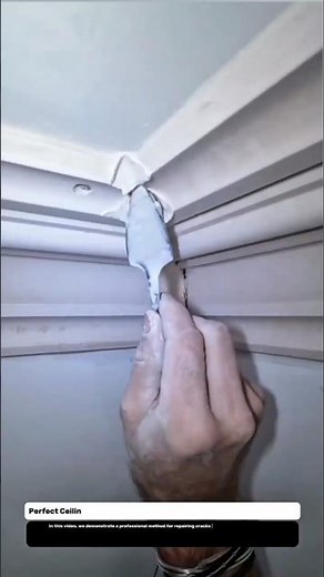 Perfect Ceiling Trim Crack Repair | Smooth Gap Filling With Putty Knife.