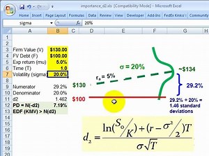 FRM: How d2 in Black-Scholes becomes PD in Merton model