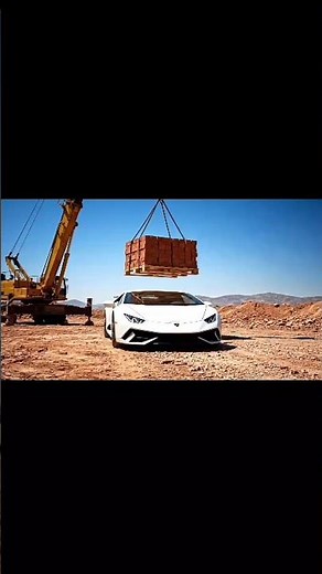 Lamborghini Smashed by Falling Bricks 🚧💥 | Epic Car Crash Test. #shorts #lamborghini
