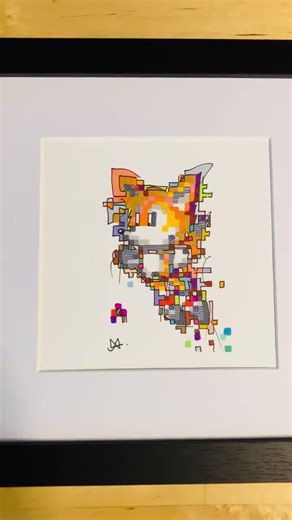 Sonic & Tails Pixel Art: Hand-drawn Framed Illustration | Pixeltangle - Etsy