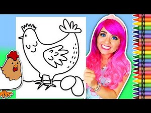 Coloring a Chicken & Eggs 🐔🥚 | Cute & Satisfying Coloring Page + Crayola Crayons
