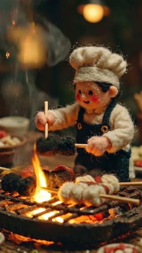 Cozy Miniature Cooking | Mini Chef Makes Tiny Yakitori