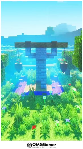Elegant Garden Statue Build in Minecraft