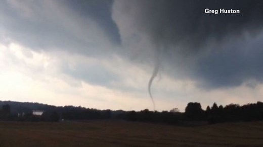 See funnel cloud over Pennsylvania field