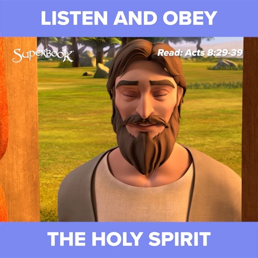Led by the Holy Spirit, Philip obeyed without hesitation and shared the Word of God with the Ethiopian Eunuch! Like Philip, our obedience can be a blessing to to others! 🙌🏻🙌🏻🙌🏻 . . . . . SUPERBOOK Bringing Bible Stories and Jesus' love to kids everywhere Series App Academy Outreach | Superbook