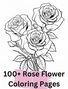 100  Rose Coloring Pages: Stress Relief Floral Designs (digital Download) - Etsy