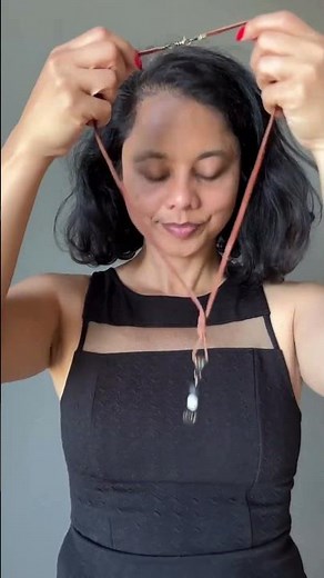 Lava Howlite Necklace Yin Yang Spiral on Leather