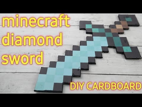 Minecraft Diamond Sword DIY|| easy cardboard sword