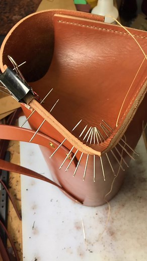 Rounding the corner on another Frontier Carryall. These leather totes are the perfect solution for carrying your hand tools and other precious objects around. At 18” long and 7” deep, it’s got plenty of space on the interior and the thick bridle leather and saddle stitched seams will help it last a lifetime. It’s a simple, no nonsense design that does its intended job very well. We love making these! ..We make things like they used to..#txheritage #frontiercarryall #leatherbag #leathertote #tool