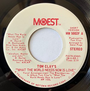 Tom Clay - What The World Needs Now Is Love