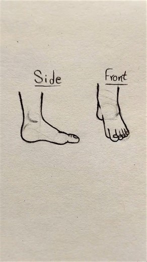 How to draw foot 🦶 (side & front) #drawing #art #howtodraw #tutorial #foot