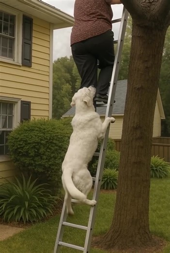 I WAS ON THE LADDER TRIMMING BRANCHES WHEN MY DOG BIT MY PANT LEG AND PULLED ME DOWN—THEN I REALIZED WHY HE HAD ACTED SO STRANGELY. I remember that day clearly. The morning was gray: the sky covered with clouds, the air still and heavy. It seemed like rain could pour at any moment. But I decided not to postpone the task—I needed to cut the dry branches of the old apple tree near the house. The ladder had been ready for a long time, and despite the gloomy sky, I thought: I’ll do it today. I place